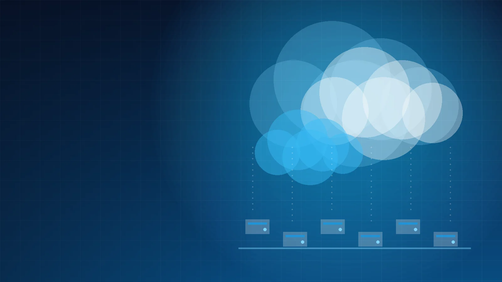Abstract illustration of cloud platforms connected to servers